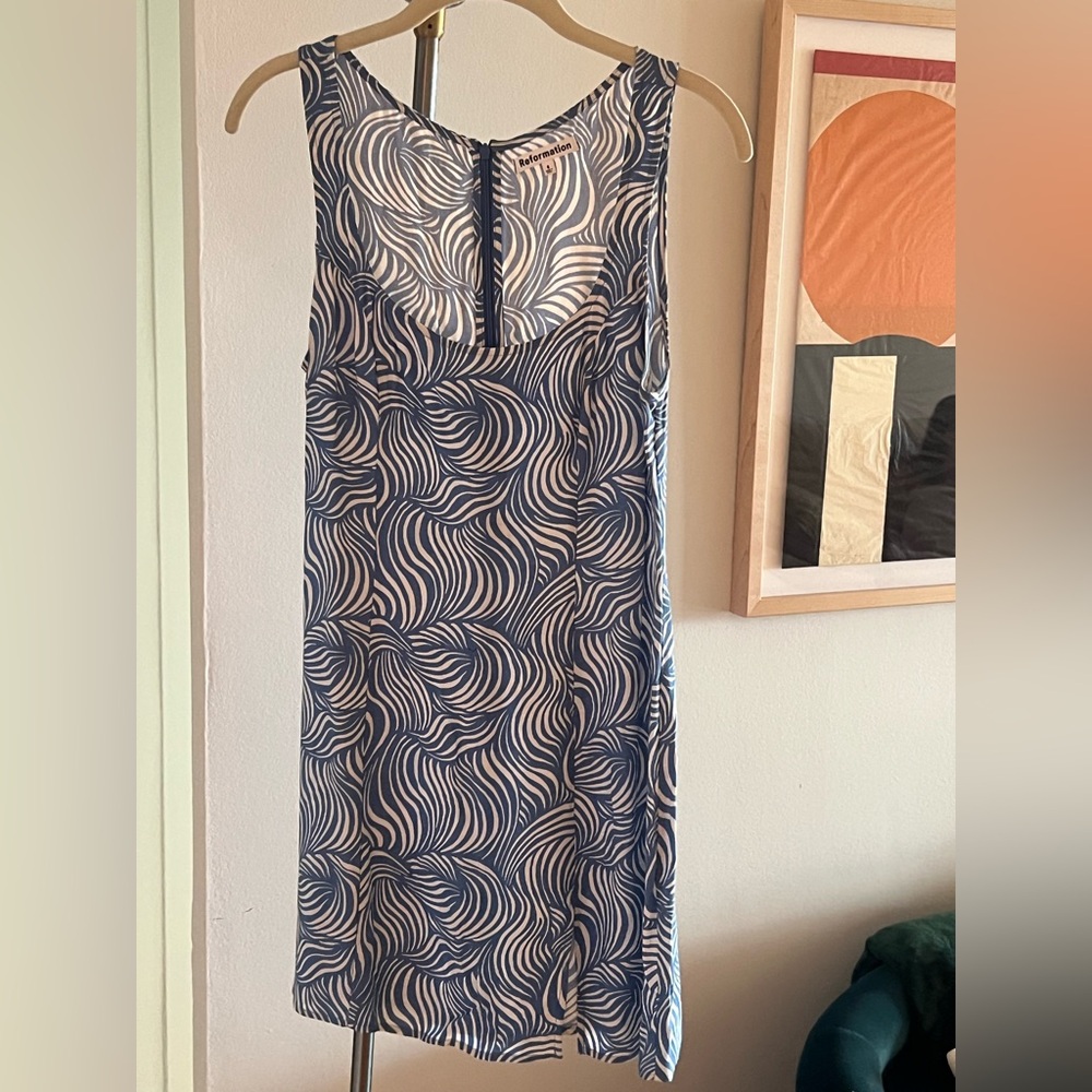 Reformation Blue and White Swirl Dress